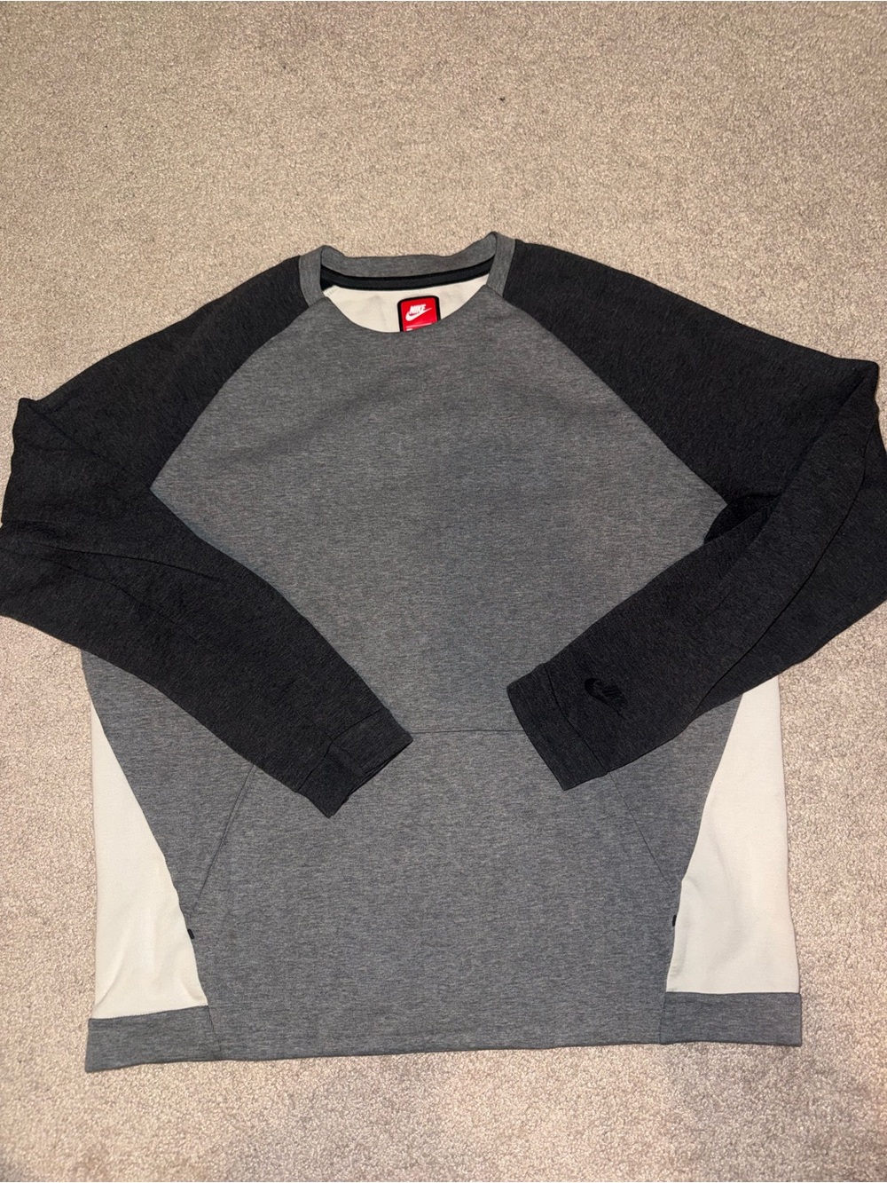 Nike Grey and Black Tech fleece Sweatshirt